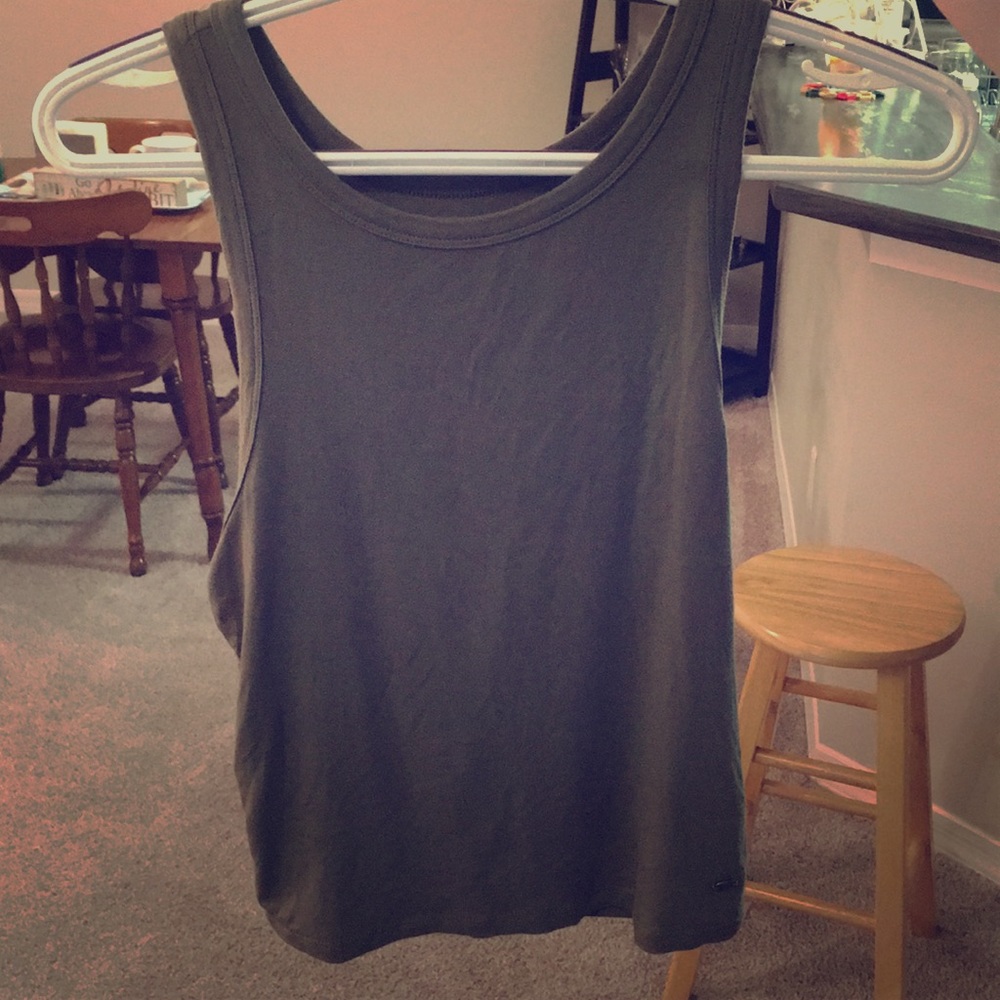 Olive green crop top tank